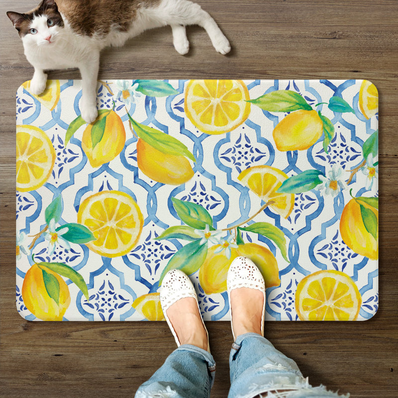 August Grove® Elcin Lovely Lemons Comfort AntiFatigue Mat & Reviews